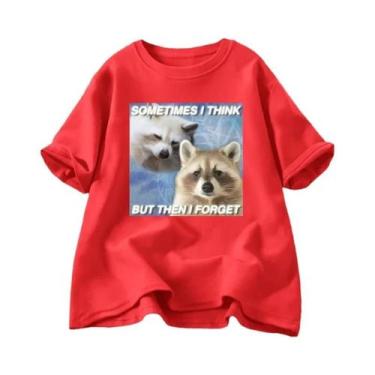 Imagem de Camiseta Oversized Engraçada Com Estampa De Guaxinim E Gato, Humor Som