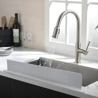 Imagem de EEEKit Protetor contra respingos de pia de cozinha de silicone, protetor contra respingos de pia com ventosas fortes, 52,5 x 4,7 x 7,5 cm, para cozinhar sem bagunça e lavar louça