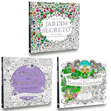 Imagem de Kit 3 Livros para Colorir -Jd.Secreto+Mundomaravilhas+Floresta - SEXTA