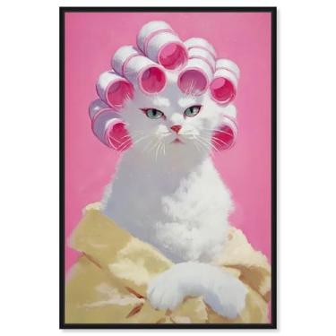 Imagem de Decoração de parede de animal de estimação com impressão em tela de princesa mimada por Art Remedy, moldura preta, 40,6 x 61 cm