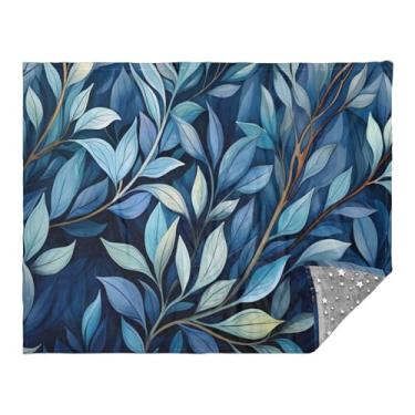 Imagem de CEBUGI Cobertor de flanela quente macio 127 x 178 cm para sofá-cama, escritório, acampamento, viagem, folhas e galhos para todas as estações