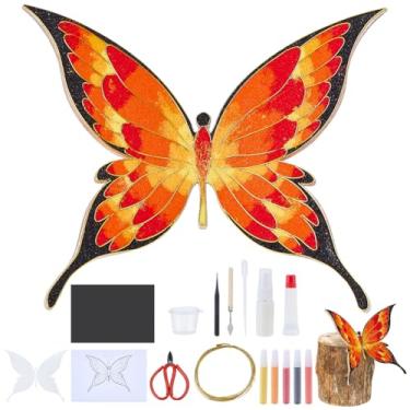 Imagem de WEBEEDY Kit de pintura artística esmaltada para adultos, iniciantes, 3D, borboleta, filigrana, arte esmaltada, projetos iniciantes, para aniversário, Natal, casa, escritório, presente de decoração