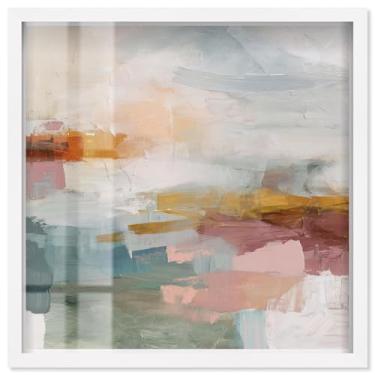 Imagem de Blended Shores III Shadowbox Print Sunset Wall Art por Art Remedy, moldura branca, 33 x 33