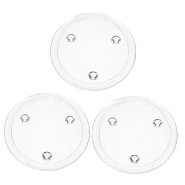 Imagem de 3 peças de suporte de vela de vidro bandejas redondas transparentes para velas de pilar e velas de tealight castiçais decorativos para mesa de jantar, casamento, festa em casa centro de mesa