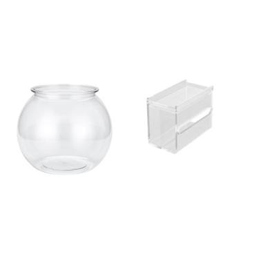 Imagem de Whtkoph Vaso Transparente em Acrílico, Estilo Aquário, para Quarto E Sala de Estar, com Porta-lenços de Papel Moderno para Fixação Na Parede.