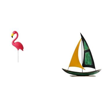 Imagem de Whtkoph Escultura de Flamingo para Jardim E Mesa de Ferro, Uma Fusão Perfeita para Um Jardim de Fadas Primaveril E Decoração Feng Shui.