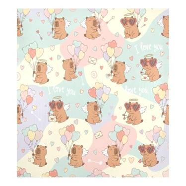 Imagem de Blueangle Capivaras em aquarela Dia dos Namorados 1 capa magnética para lava-louças, decoração frontal da capa da máquina de lavar louça, adesivos de eletrodomésticos, adesivos de eletrodomésticos, 58