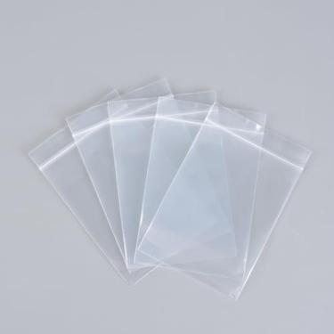 Imagem de 500 unidades de sacos de plástico com fecho de correr, sacos de embalagem retangulares transparentes que podem ser fechados, saco de autovedação, sacos de armazenamento multiuso para pequenas empresas