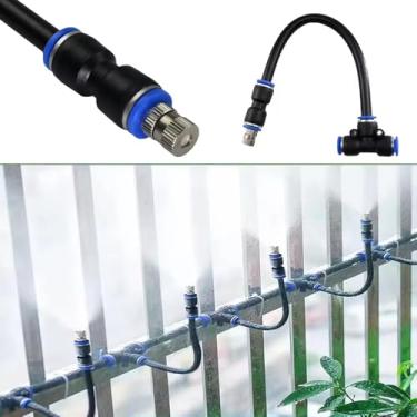 Imagem de Pacote com 10 Bocais de pulverização universais ajustáveis 20 cm Bocal de Névoa de Latão Dobrável Rápido Junta de Bloqueio Pulverizador de Humidificação de Jardim (Tamanho: Orifício do Bico 0,5 mm)