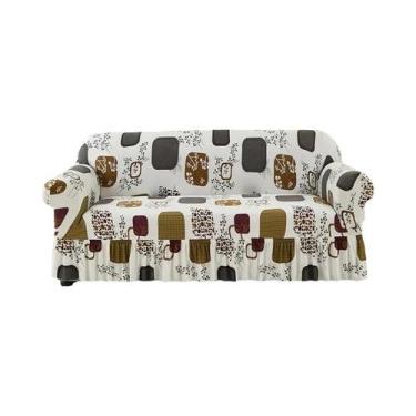 Imagem de Capa De Sofá Antiderrapante Elástica Estampada Protetor De Móveis Para
