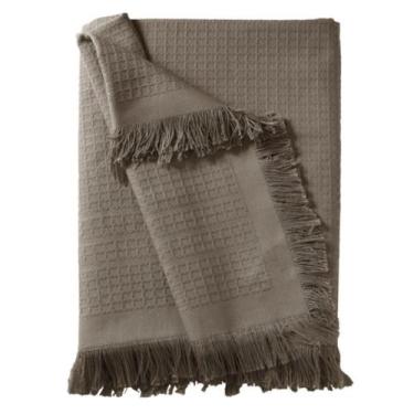 Imagem de Manta Xale de Sofá Marrocos Dohler 120 cm x 150 cm Algodão, Castanha