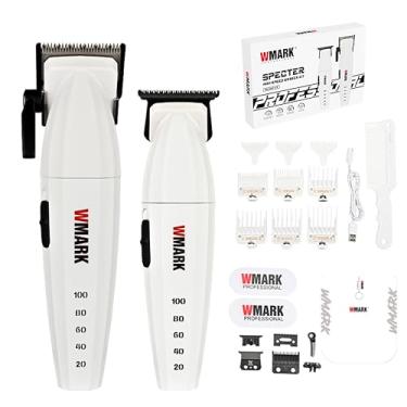 Imagem de WMARK Conjunto de cortadores de cabelo profissionais para homens, cortadores e aparadores de barbeiro com indicador de capacidade de bateria LED com caixa de presente NG-8632KIT