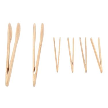 Imagem de SUNGOOYUE 6 Pinças de Madeira Dos Pces, Utensílio de Cozinha Reutilizável Multiuso para Servir Alimentos Cozinhar e Grelhar, para Salada Queijo Frutas Pão Massa