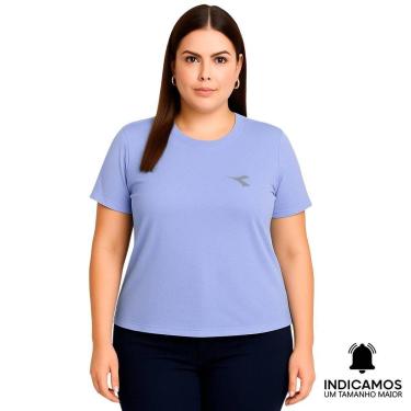 Imagem de Camiseta Diadora Small Logo Plus Size Feminina - Azul G1-Feminino