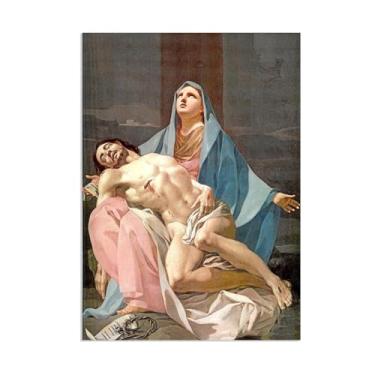 Imagem de Arte de parede Francisco Goya, Pietà, impressão em tela famosa reprodução de pinturas a óleo abstratas imagem emoldurada para decoração de casa pôster de 70 x 50 cm (28 x 20 polegadas)
