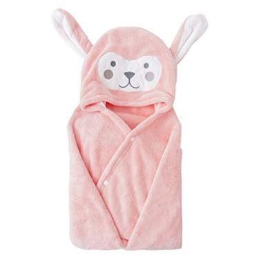 Imagem de Toalha de Banho com Capuz Toalhas Macias Fleece Coral Absorvente Água Secagem Rápida Alto- Bata Multipropósito para Bebê Recém-Nascido Toddler