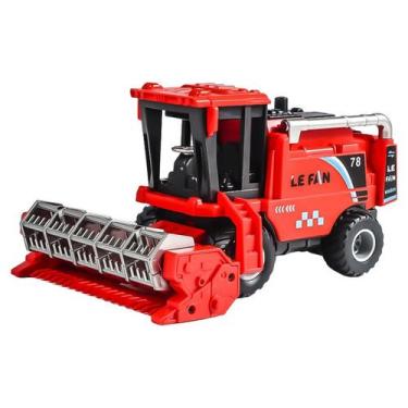 Imagem de Trator de máquina de colheita de brinquedos grande vermelho com função