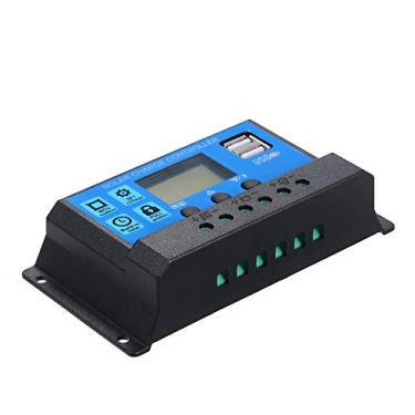 Imagem de Controlador Solar 10A PWM Regulador Inteligente com USB 5V 2 5A adaptação automática 12V 24V ABS compatível bateria de chumbo-ácido fonte carregamento