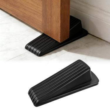 Imagem de Pacote com 2 cunhas de batente de porta resistentes, rolha de borracha antiderrapante para parte inferior da porta, segurança e segurança infantil para portas internas em madeira, pisos de azulejo