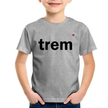 Imagem de Camiseta Infantil Trem - Foca na Moda, Cinza, 10