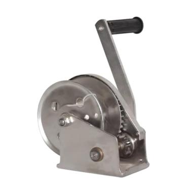 Imagem de Guincho de reboque de barco de aço inoxidável 1100 kg/2400lb - Guincho de manivela marítimo com dispositivo de travamento automático bidirecional, proporção de engrenagem 8: 1, durável e resistente à