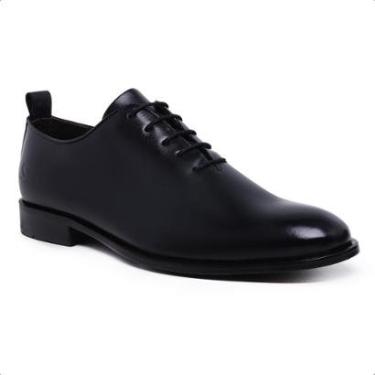 Imagem de Sapato Social Oxford Wholecut Scatamacchia Couro Preto Sola Couro 10033004-Masculino
