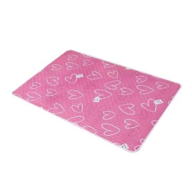 Imagem de Protetor de colchão lavável à prova de vazamento para mulheres, idosos e animais de estimação - durável, design fácil de limpar com padrões de coração, confortável e protetor para dormir