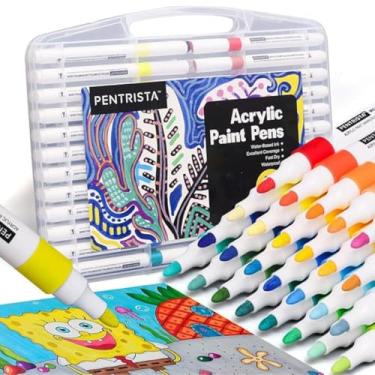 Imagem de Kit de Canetas Acrílicas para Pintura – Marcadores Multicoloridos de Tinta Permanente para Madeira, Tela, Pedra, Vidro, Cerâmica, Tecido, Plástico e Artesanato – Ideal para Desenhos Artísticos (48)