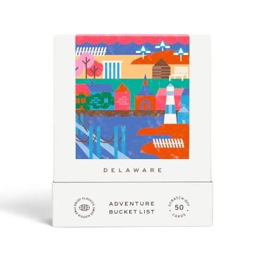 Imagem de Reach International Outfitters Delaware Adventure Bucket List: 50 cartões de raspar para atividades ao ar livre, atrações turísticas e viagens rodoviárias - presente de viagem perfeito e guia para