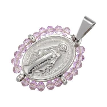 Imagem de Colar Com Pingente De Nossa Senhora Arco-Íris Dourado Para Mulheres, G