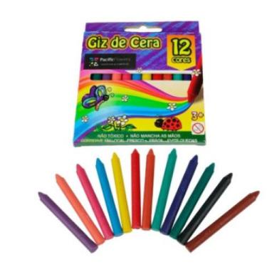 Imagem de GIZ de Cera 12 Cores Fino - PACIFIC FL