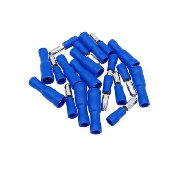 Imagem de 100 pares de terminais de crimpagem de fio elétrico, emenda de extremidade, kit de conectores de extremidade, conector de cabo isolado fêmea macho azul