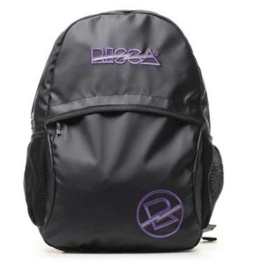 Imagem de Mochila Risca Emborrachada Preto Roxo Feminino Original 9072-Feminino