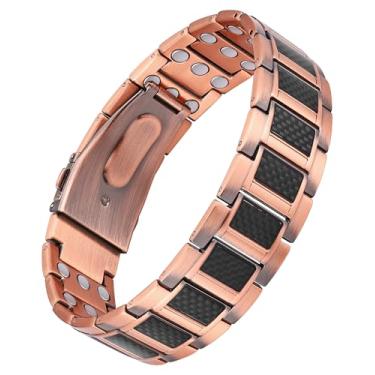 Imagem de Jecanori 3 pulseiras magnéticas de cobre com anel, estilo 3