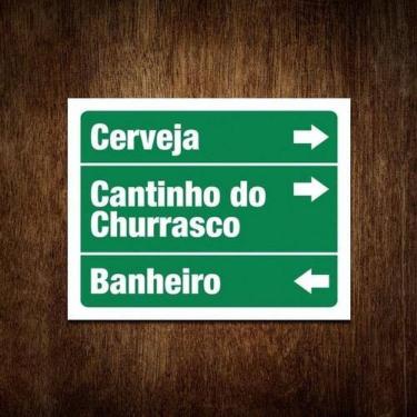 Imagem de Placa De Transito Cerveja Cantinho Churrasco Banheiro 36X46