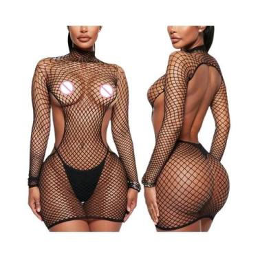 Imagem de Conjunto De Lingerie Sem Costura Para Mulheres, Bodystocking Sexy Em R