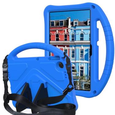 Imagem de QYiiD Capa infantil para Lenovo Tab K10 10,3" 2022/M10 FHD Plus 2ª geração 2020, leve e à prova de choque com alça conversível e alça de ombro, azul