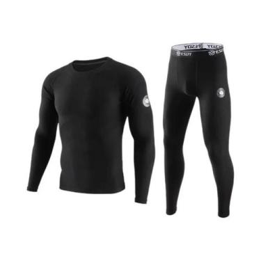 Imagem de Conjunto De Roupa Térmica Masculina De Inverno, Calças Longas Elástica