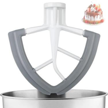 Imagem de Batedor de borda flexível para KitchenAid, misturador de 4,5 a 5 litros compatível com acessórios e acessórios de auxílio de cozinha, acessório de misturador para tigelas com suporte inclinado, com