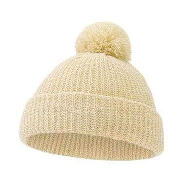 Imagem de Gorro De Tricô Dobrável Para Bebês 0-12M Meninos Meninas Quente Crochê