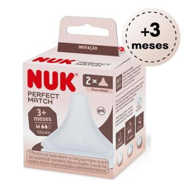 Imagem de Kit Bicos Mamadeira Nuk Perfect Match Bico Reto Válvula Anticólica Sil
