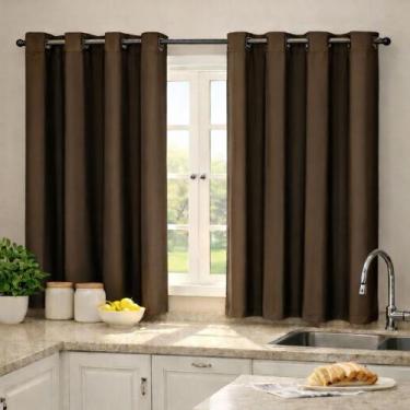 Imagem de Cortina Blackout Lisa Cozinha 2,40 X 1,40 Térmica E Moderna - Malu Enx