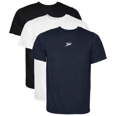 Imagem de Kit 3 Camisetas Dry Fit Masculina Speedo Academia Treino -, Branco, Ma