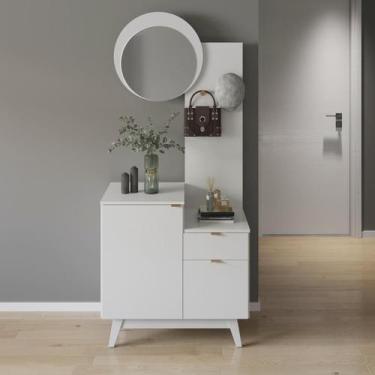 Imagem de Aparador com Espelho 80cm 2 Portas e 1 Gaveta Flex Retrô Multimóveis C