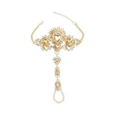 Imagem de Anel De Dedo Colorido Estilo Boho, Tornozeleira Com Cristais Falsos, A