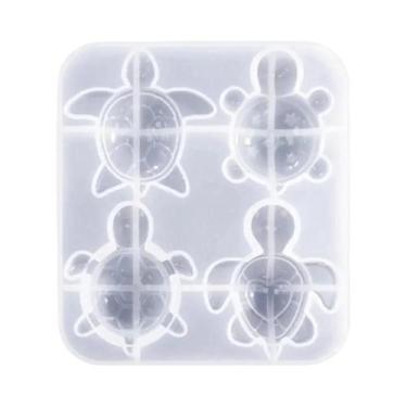 Imagem de Molde De Silicone Tartaruga Marinha 4 Estilos Chaveiro De Resina Fofo 