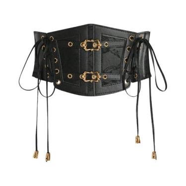 Imagem de Cinto Feminino De Couro Largo Com Elástico HERSHINE Y2K Estilo Gótico 