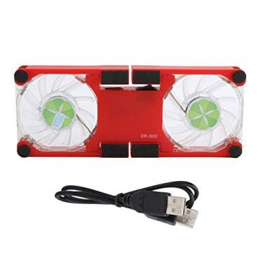 Imagem de Almofada de resfriamento para laptop, suporte de radiador dobrável USB, portátil, com ventiladores e luz LED, adequado para notebooks (VERMELHO)