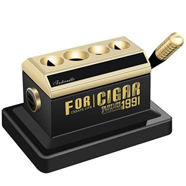 Imagem de Scotte Cortador de charutos com corte em V afiado e corte reto para charutos de calibre 52 e 60 com caixa de madeira