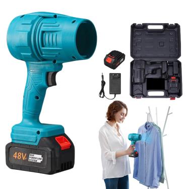 Imagem de Soprador de folhas elétrico sem fio – espanador de neve, soprador de folhas portátil variável com bateria e carregador para grama gramado entrada de garagem pátio jardim acampamento neve